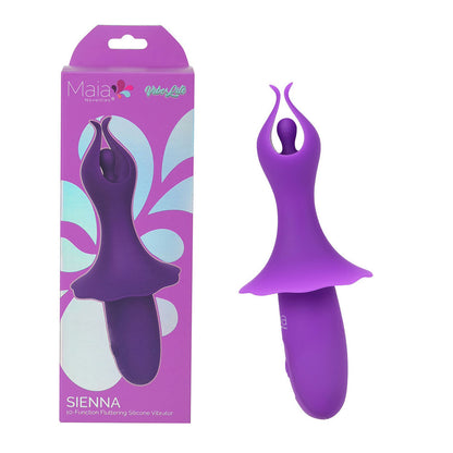 Maia SIENNA 15.2 cm USB Rechargeable Fluttering Bullet - Purple