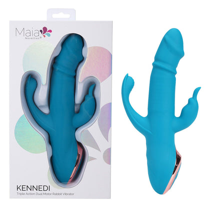 Maia KENNEDI - Blue 23.5 cm Triple Stimulating Vibrator
