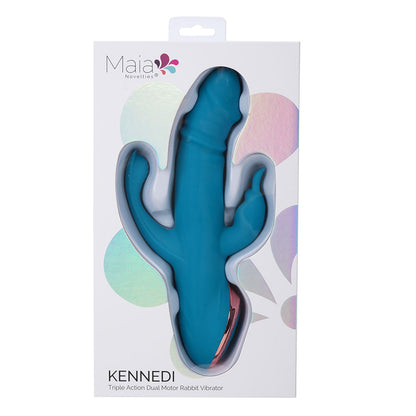 Maia KENNEDI - Blue 23.5 cm Triple Stimulating Vibrator