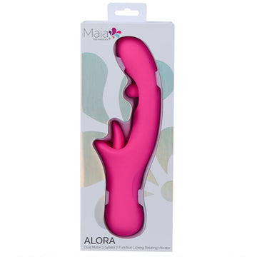 Maia ALORA - Pink 24.1 cm USB Rechargeable Rotating & Licking Vibrator