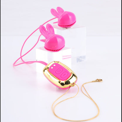 Maia MOLLI - Pink USB Rechargeable Vibrating Nipple Clamps & Necklace