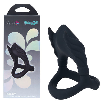 Maia ROCKY - Black USB Rechargeable Vibrating Cock & Balls Ring