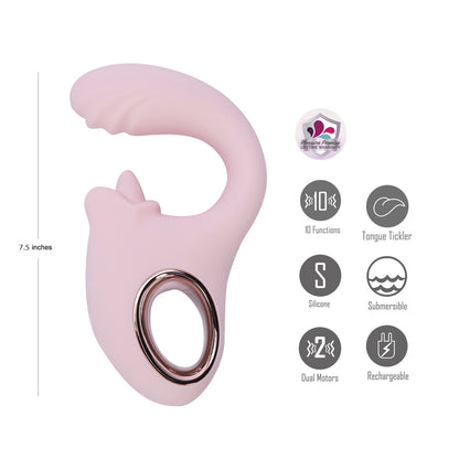 Maia JAYLEE - Pink USB Rechargeable Dual Motor Vibrator