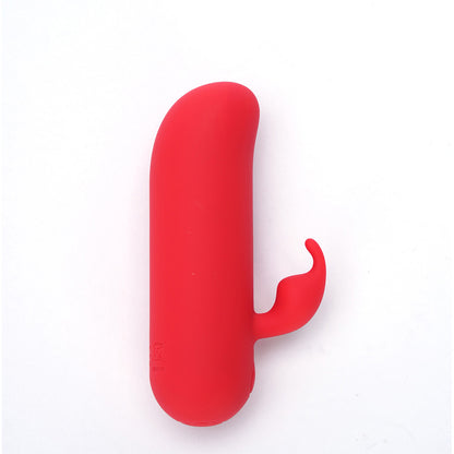 Maia ZIA Red 7.6 cm USB Rechargeable Mini Bullet Rabbit. Studio photo of the bullet on a white background, wider framing.