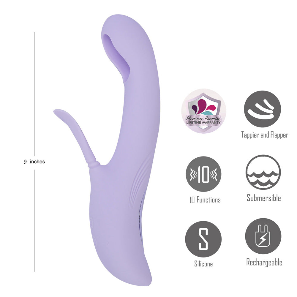 Maia CHARLI - Lavender 22.9 cm Flapping & Tapping Rabbit Vibrator