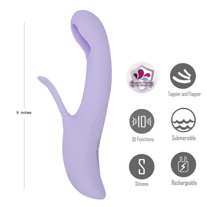 Maia CHARLI - Lavender 22.9 cm Flapping & Tapping Rabbit Vibrator