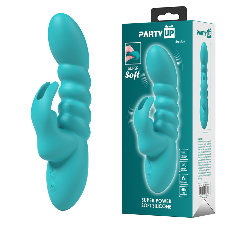 Party Up BRYNLYN - Teal - Teal 18.2 cm USB Rechargeable Rabbit Vibrator