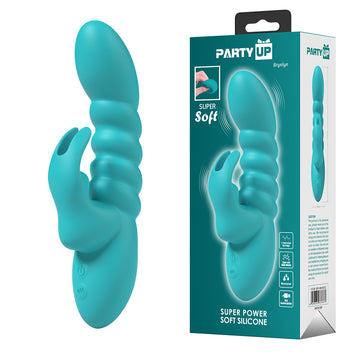Party Up BRYNLYN - Teal - Teal 18.2 cm USB Rechargeable Rabbit Vibrator