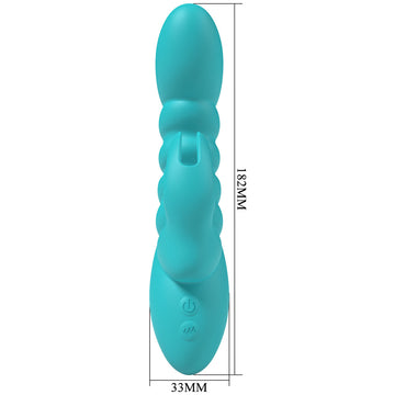 Party Up BRYNLYN - Teal - Teal 18.2 cm USB Rechargeable Rabbit Vibrator