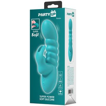 Party Up BRYNLYN - Teal - Teal 18.2 cm USB Rechargeable Rabbit Vibrator