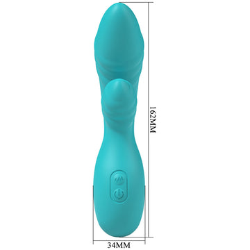 Party Up DALIDA - Teal - Teal 16.2 cm USB Rechargeable Rabbit Vibrator
