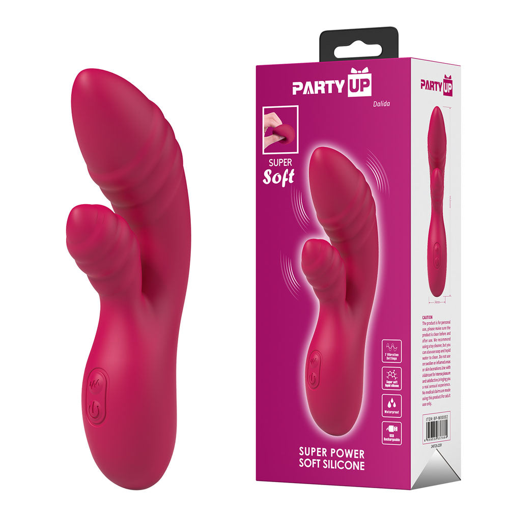 Party Up DALIDA - Pink - Pink 16.2 cm USB Rechargeable Rabbit Vibrator