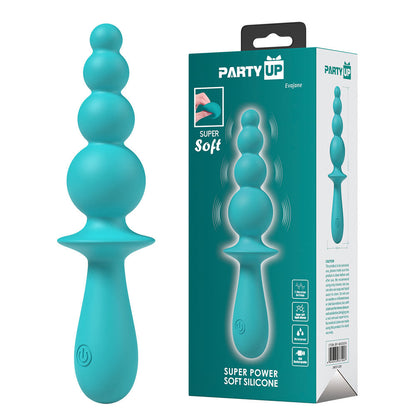 Party Up EVAJANE 17.1 cm USB Rechargeable Beaded Vibrator - Teal