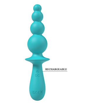 Party Up EVAJANE - Teal - Teal 17.1 cm USB Rechargeable Beaded Vibrator