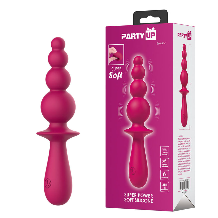 Party Up EVAJANE - Pink - Pink 17.1 cm USB Rechargeable Beaded Vibrator
