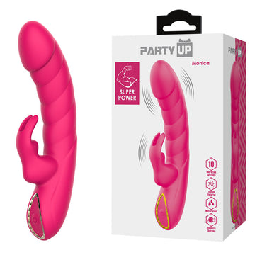 Party Up MONICA - Pink - Pink 15.8 cm USB Rechargeable Rabbit Vibrator