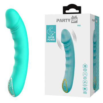 Party Up NIKI - Teal - Teal 15.4 cm USB Rechargeable Vibrator