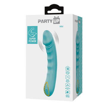Party Up NIKI - Teal - Teal 15.4 cm USB Rechargeable Vibrator