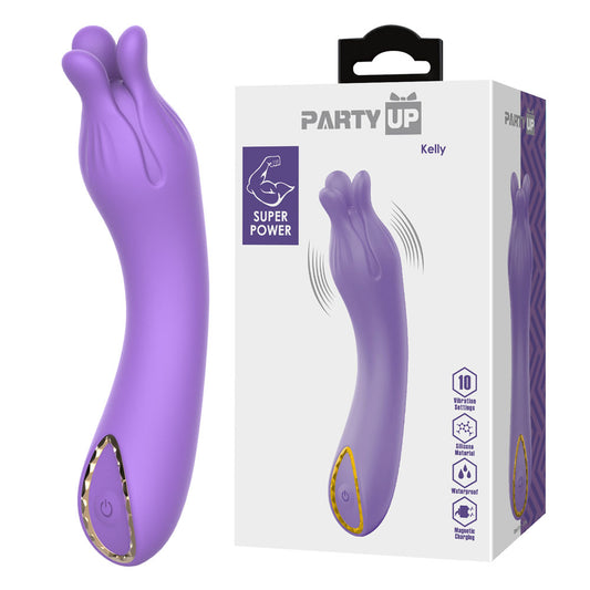 Party Up KELLY - Purple 13.7 cm USB Rechargeable Vibrator