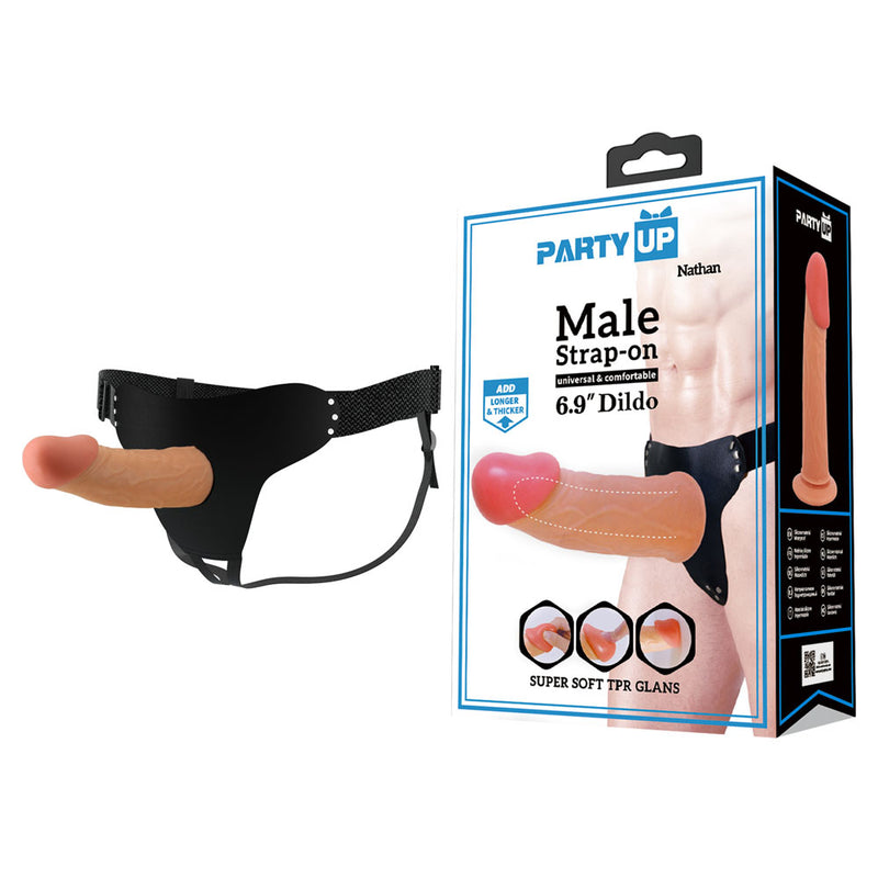 Party Up NATHAN Strap-On - Flesh 17.5 cm Hollow Strap-On