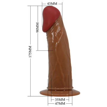 Party Up NELSON Vibrating Strap-On - Brown 17.5 cm Vibrating Hollow Strap-On