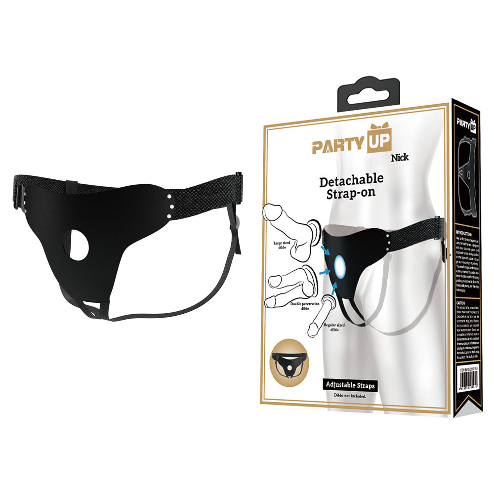Party Up NICK Strap-On Harness - Black Adjustable Strap-On Harness (No Probe Included)