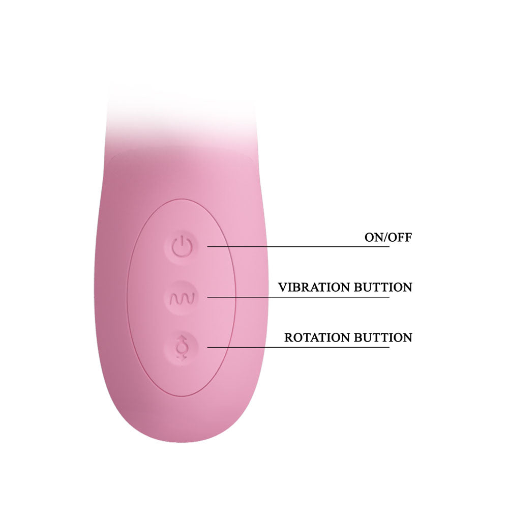 Party Up DEAN Wavy Rotation Vibe - Pink Rotating Rabbit Vibrator