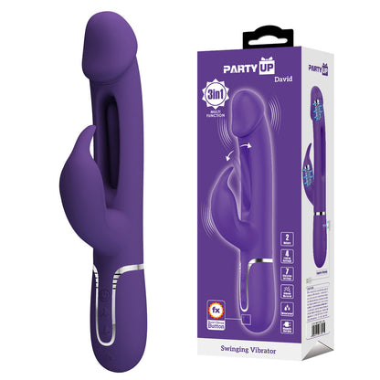 Party Up DAVID Swinging Vibe - Purple 23.2 cm Rabbit Vibrator