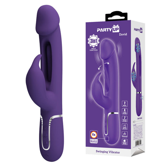 Party Up DAVID Swinging Vibe - Purple 23.2 cm Rabbit Vibrator
