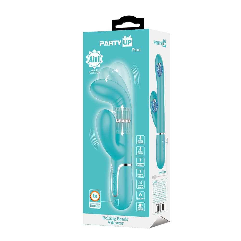 Party Up PAUL Rolling Beads Vibrator 22.6 cm Thrusting Rabbit Vibrator