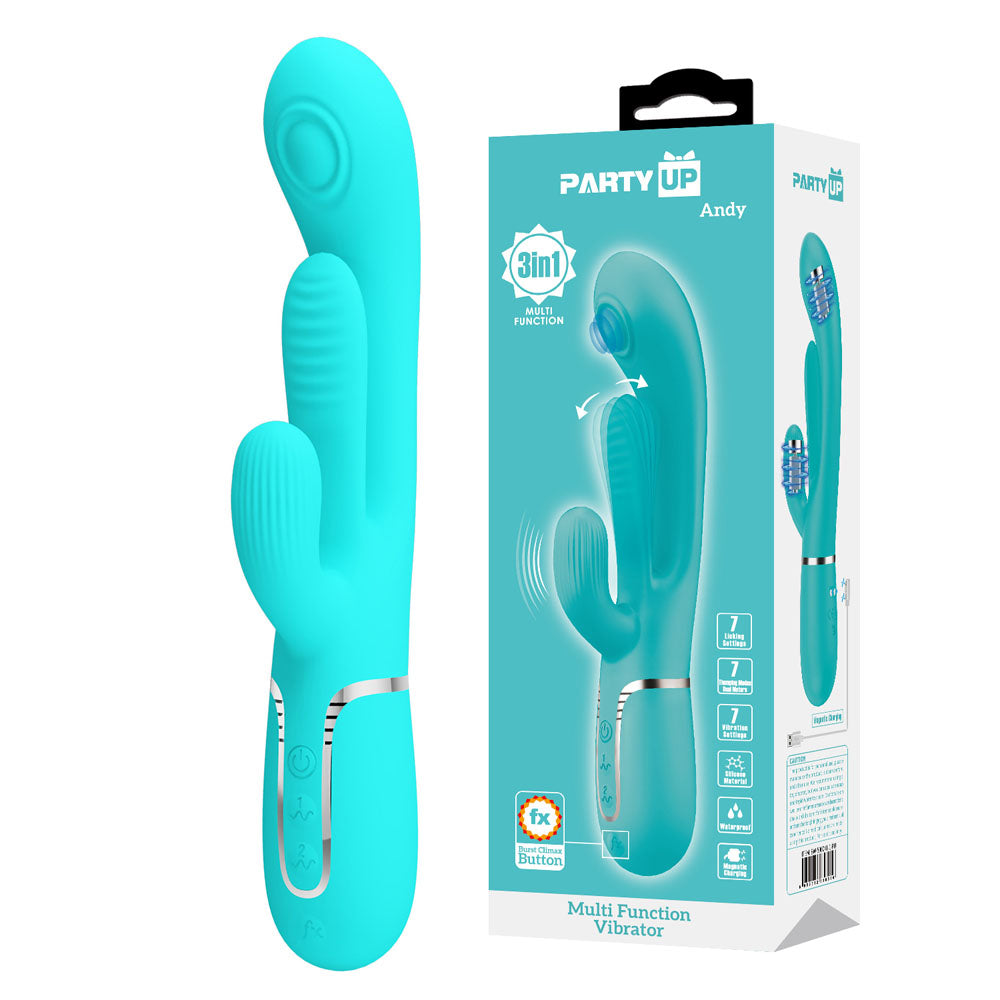 Party Up ANDY Function Vibrator 22.2 cm Rabbit Vibrator