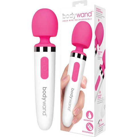 Bodywand Aqua Mini Rechargeable - Pink/White USB Rechargeable Massager Wand - Image 1