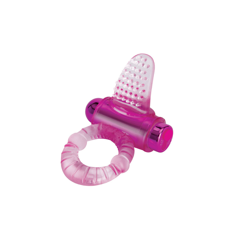 Bodywand Rechargeable Lick It Pleasure Ring - Pink Vibrating Cock Ring