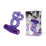 Bodywand Rechargeable Duo Ring - Purple USB Rechargable Vibrating Cock Ring - Image 1