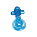 Bodywand Rechargeable Duo Ring with Clit Tickler - Blue USB Rechargeable Vibrating Cock Ring