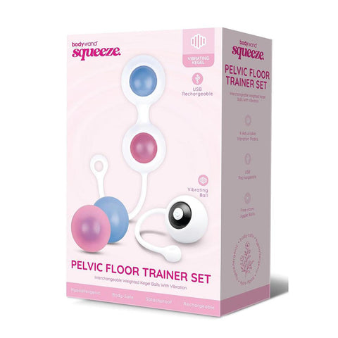 Bodywand Squeeze Pelvic Floor Trainer Set - USB Rechargeable Weighted Vibrating Kegel Set - Image 1
