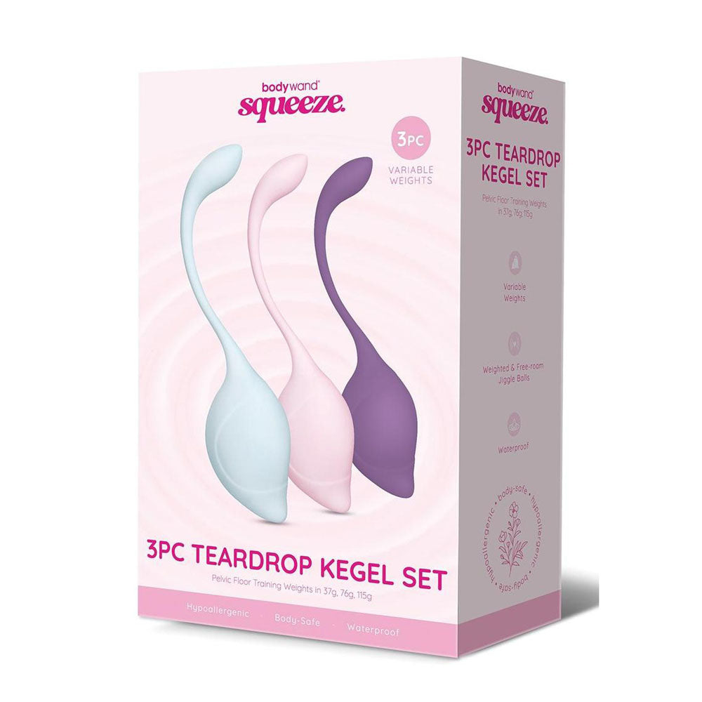 Bodywand Squeeze 3pc Teardrop Kegel Set - Weighted Kegel Set - 3 Piece