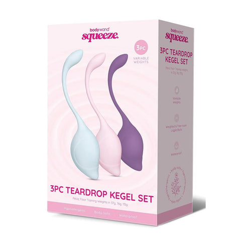 Bodywand Squeeze 3pc Teardrop Kegel Set - Weighted Kegel Set - 3 Piece Kit - Image 1