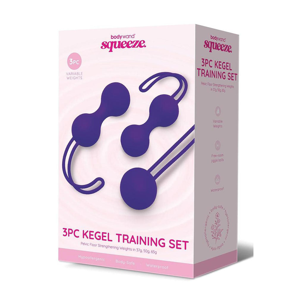 Bodywand Squeeze 3pc Kegel Training Set - Purple Weighted Kegel Ball