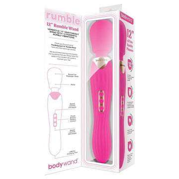 Bodywand RUMBLE WAND 12 Inch - Hot Pink - Hot Pink 30 cm USB Rechargeable Massage Wand