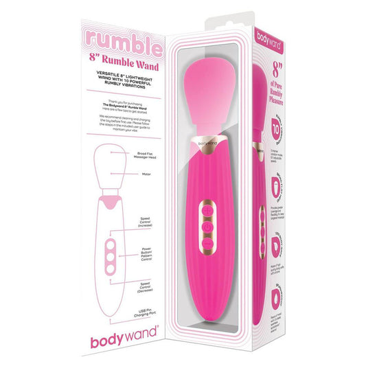 Bodywand RUMBLE WAND 8 Inch - Hot Pink 20.3 cm Massage Wand