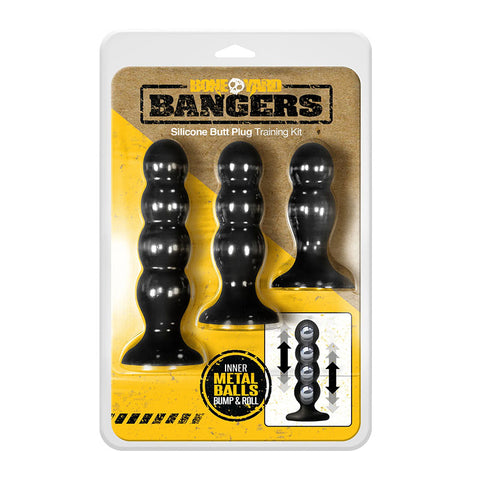 Boneyard Bangers - Black Silicone Butt Plug Training Kit - Image 1