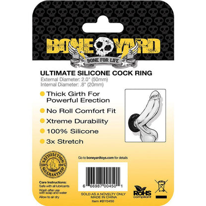 Boneyard Ultimate Silicone Ring Black 50mm Cock Ring