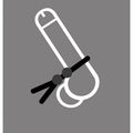 Boneyard Cock Leash Double - Black Adjustable Cock Lasso Ring
