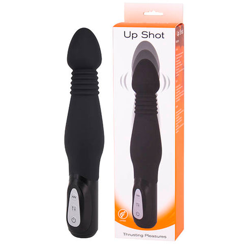 Up Shot - Black 23 cm Thrusting Anal Vibrator - Image 1