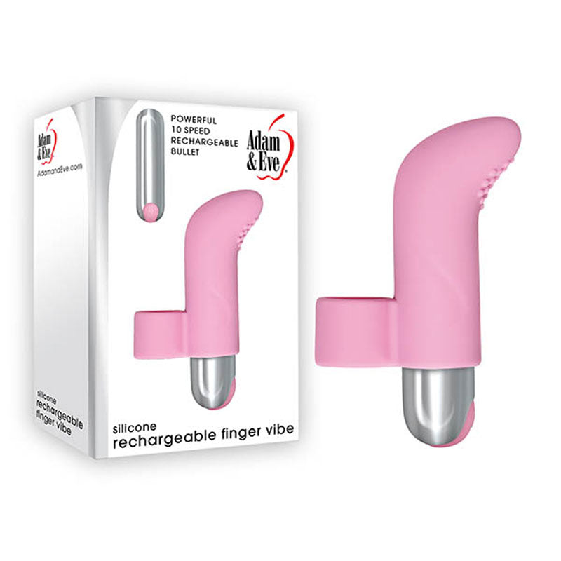 Adam & Eve Silicone Rechargeable Finger Vibe - Pink Finger Stimulator