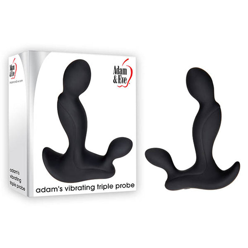 Adam & Eve Adam's Vibrating Triple Probe - Black Prostate Massager