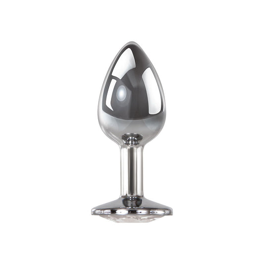 Adam & Eve Clear Gem Anal Plug - Small - Metallic Small Butt Plug