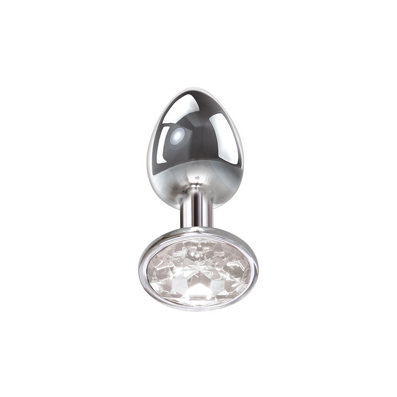 Adam & Eve Clear Gem Anal Plug - Small - Metallic Small Butt Plug