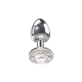 Adam & Eve Clear Gem Anal Plug - Small - Metallic 7.1 cm Small Butt Plug with Clear Gem Base - Image 145